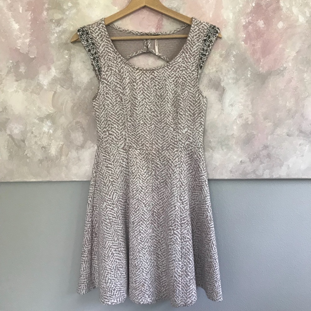 Free People blush dress with gorgeous arm detail.